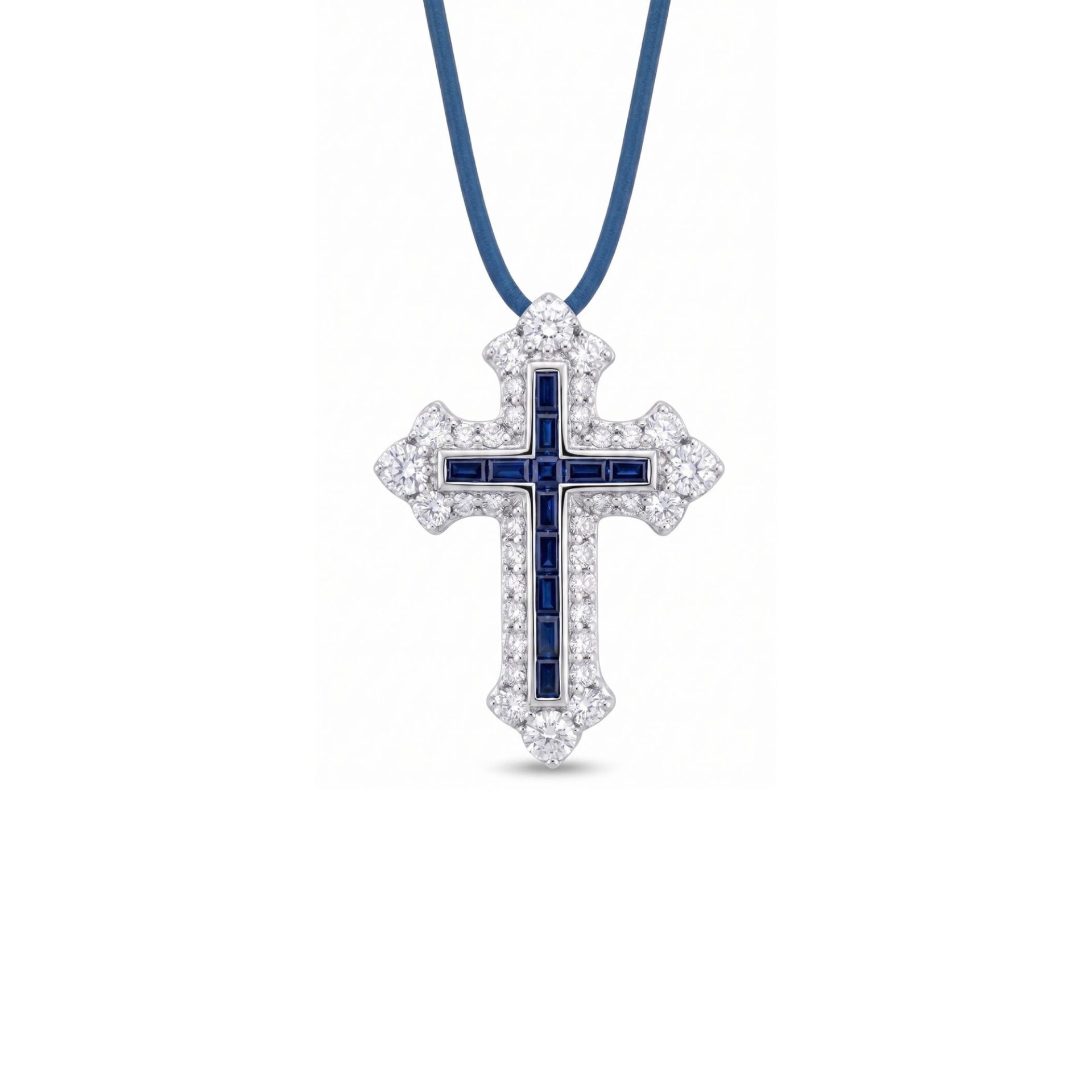 Pendente Croce Gothic Ice Blue